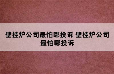 壁挂炉公司最怕哪投诉 壁挂炉公司最怕哪投诉